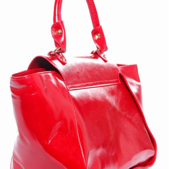 Kama Red Italian Leather Handbag - Picture 3 of 6